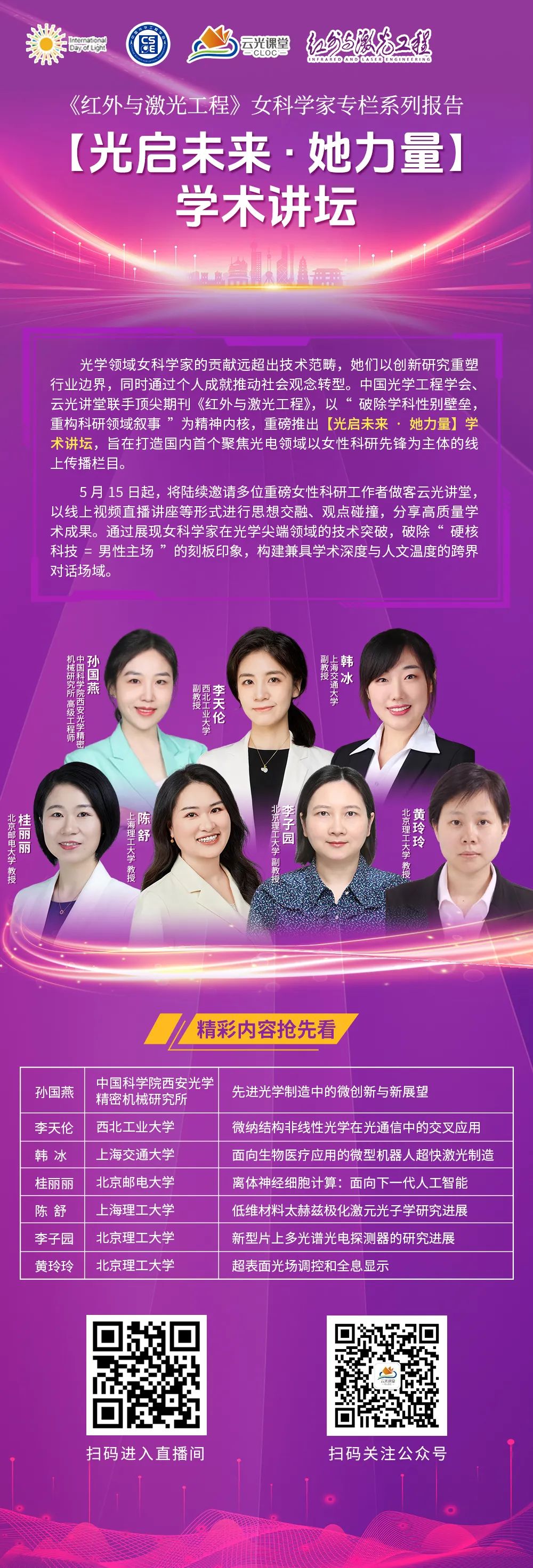 国际光日特别企划丨【光启未来·她力量】学术讲坛重磅上线！_国际光日特别企划丨【光启未来·她力量】学术讲坛重磅上线！_