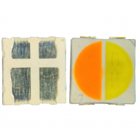 3030白光双杯双色温led灯珠单边0.5w正白暖白贴片美颜调光灯光源四维明光电