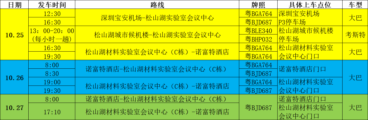 班车时间表1023